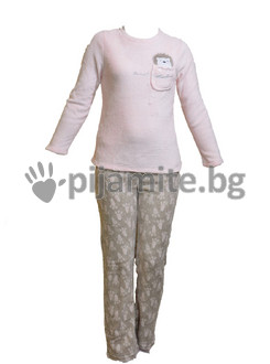 Дамско Юношески комплект/пижама, велсофт 2XS,XS,S